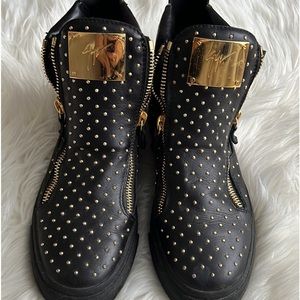 Giuseppe Zanotti black leather sneakers size 38.5